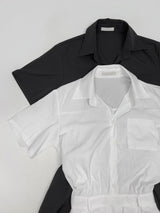 [Belt SET] Romi Collar Pleated Mini One Piece
