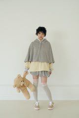 VANILLA TERRY HOOD CAPE (GREY)