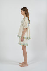 ULLALA PAJAMA Edit Short-sleeve Two-piece Cream[24160WTSSN]