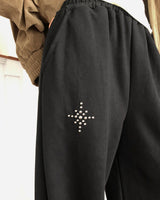 Leah Studded Banding Wide Training Jogger Pants