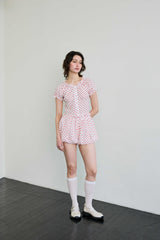 MINI HEART BALLOON SKIRT PANTS / WHITE