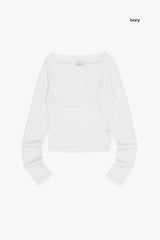 Olga deep V-neck crop long sleeve