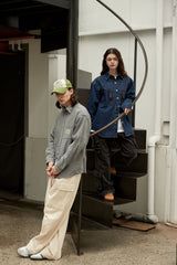 Double Pocket Point Denim Shirt