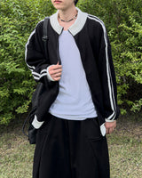 Lift color block track zip-up