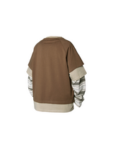 RELABEL Spatial Relations (Parallel Lines) Four-Colour Striped Patchwork Knotted Beaded Faux Three-Piece Long-Sleeved T-Shirt