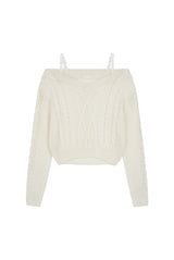Rose milk lace knit, Ivory