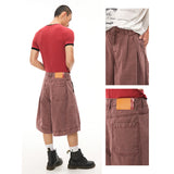 Vintage pleated loose-fitting cropped slacks