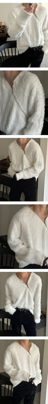 [F/W] Angora brush side zipper knit(2color)