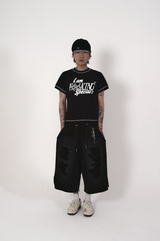 damage bermuda pants_black