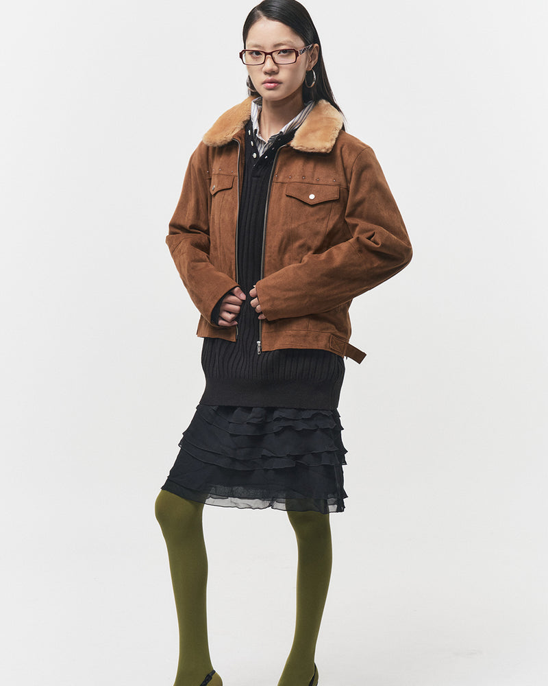 Bluesf searing suede short jacket