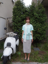 Boat neck T-shirt -Mint
