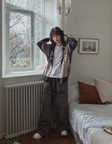 Maze Lettering Knit Hood Zip-Up