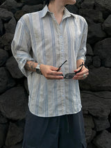 Quad Stripe Linen Shirt 3C