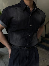 Ever snap muscle-fit denim shirt