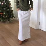 [Napping Lining] Luhee Angora line Sweat maxi long skirt