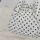 Daily eco bag_dot middle white/black