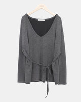 ノケットストリングルーズⅤネックロングスリーブTシャツ