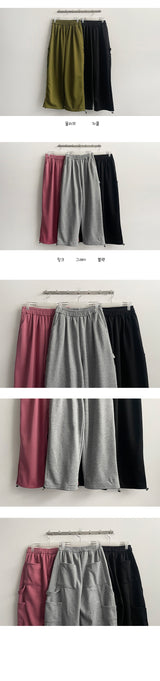 Soru Thick Pocket Carpenter Banding Wide Pants