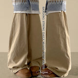 Moody deep color pitch tantan cotton banding wide pants