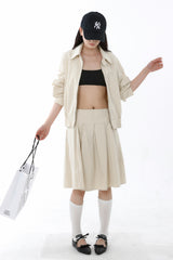 SMOKE MIDI SKIRT_BEIGE