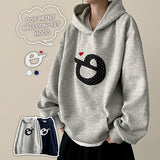 Eight Dot Print Heart Balloon Hoodie