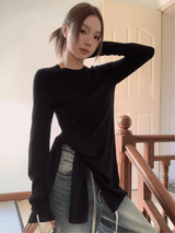 サイドストラップソフト長袖Tシャツ