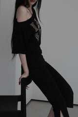 leopard love off shoulder T (2color)