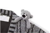 13DE MARZO Bear Yarn Weave Cardigan Dark Grey