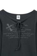 cr ストラップTシャツ (ダークグレー)