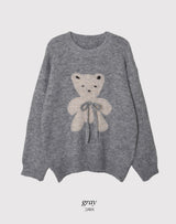 #Teddy Bear Ribbon Loose Knit (3color)