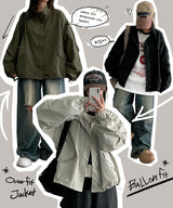 Hacket snap oversized-fit windbreaker