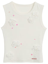 Special flower beaded sleeveless top