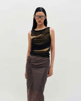 Mesh Layered Sleeveless _ BLACK