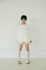 KIKI HENLEY NECK WAFFLE TOP (WHITE)
