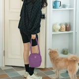 square suede bag _purple