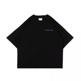 フェイクナット ステイン ロゴブラックボクシー オーバーサイズ Tシャツ