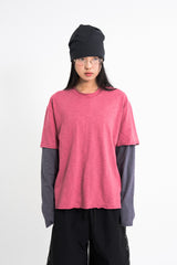 Slub crop layered tee