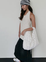 Jeanne Suede Shoulder Bag_Ivory