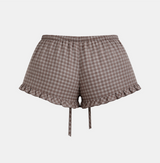 May Check Ribbon String Shorts