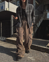 トップウォッシュドビッグカーゴスウェットパンツ