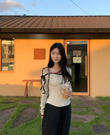 Contrast Ribbon T-shirt