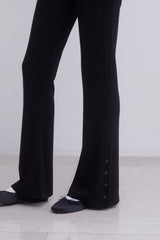 Classic slit Bootcut Pant (BLACK)