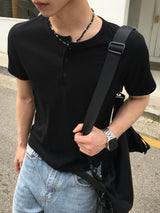 ノエアミュージックヘンリーネックショートスリーブTシャツ3C