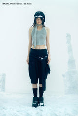 Muffler Knit Halter Top / Grey
