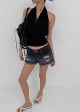 [MADE] Tata Distressed Denim Shorts