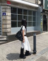 リボンブーツカットパンツ