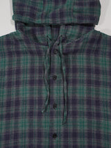 (UNISEX) Vintage Check Hood Shirt