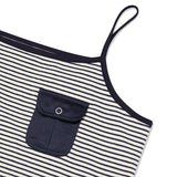 STRIPE POCKET POINT SLEEVELESS [NAVY]