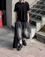 Levin Roll-Up Collar Henley Short Sleeve