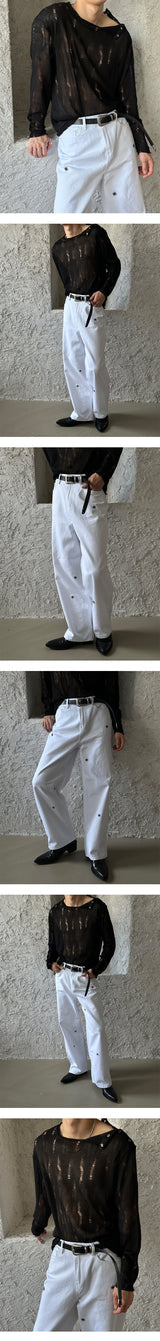 [S/S] グランジダメージサイドヘンリーネックスリーブ (3color)